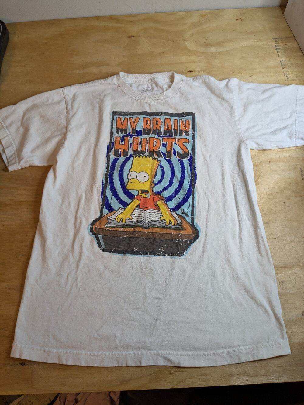 The Simpsons Graphic T-Shirt Size XL 2011 My Brain Hurts Bart Retro Tee